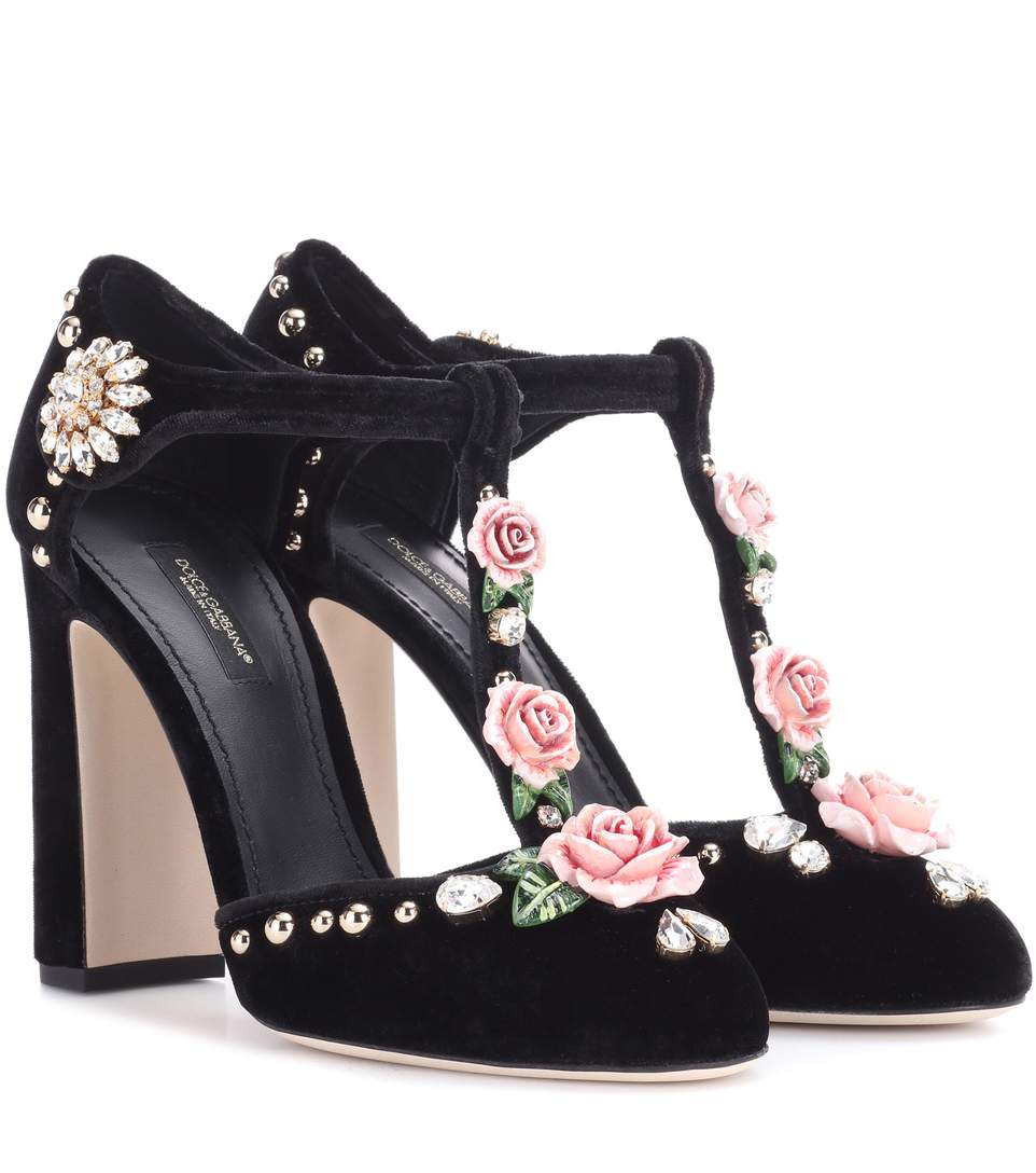 Salones y sandalias de Dolce & Gabbana - sandalias negras con flores